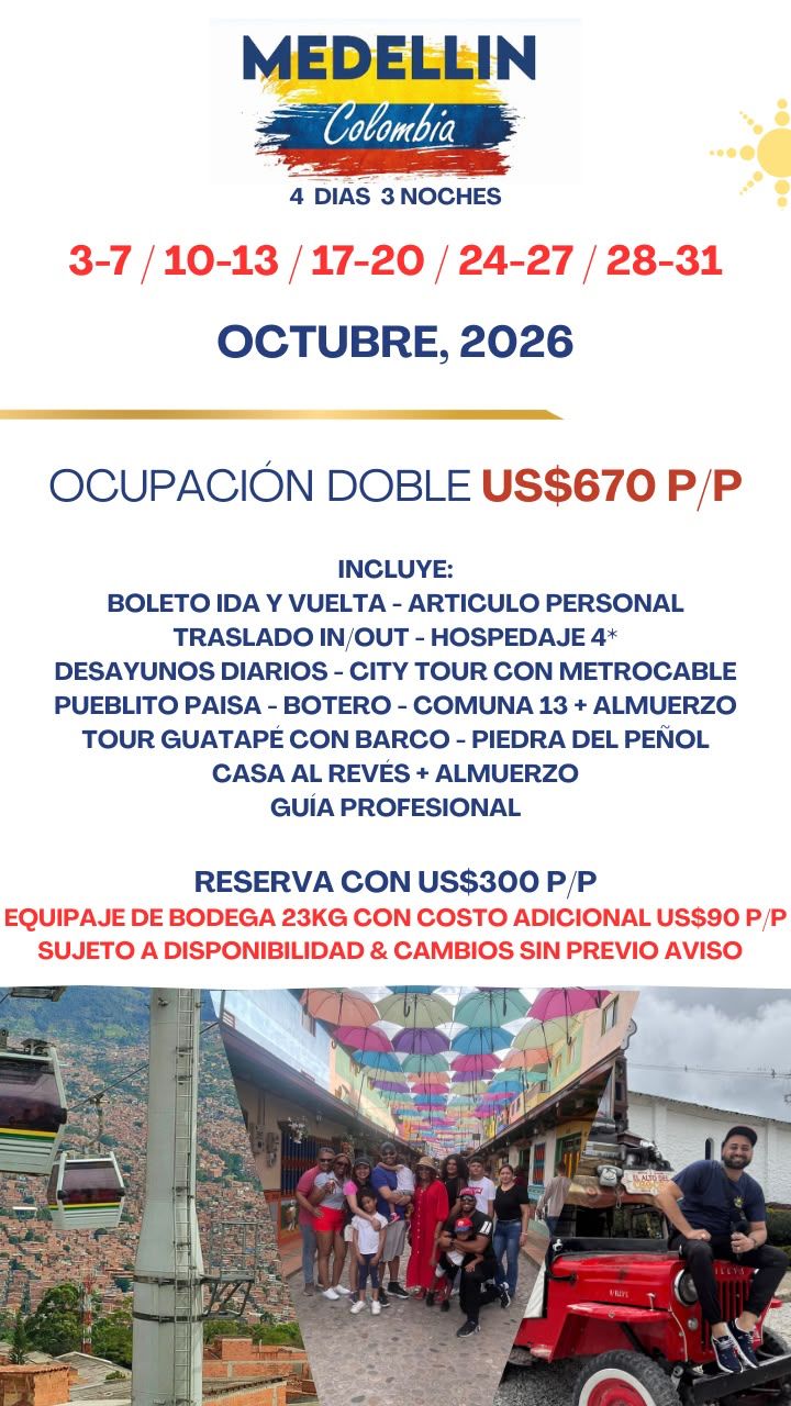 Magical Medellín 4D/3N: October 2026
